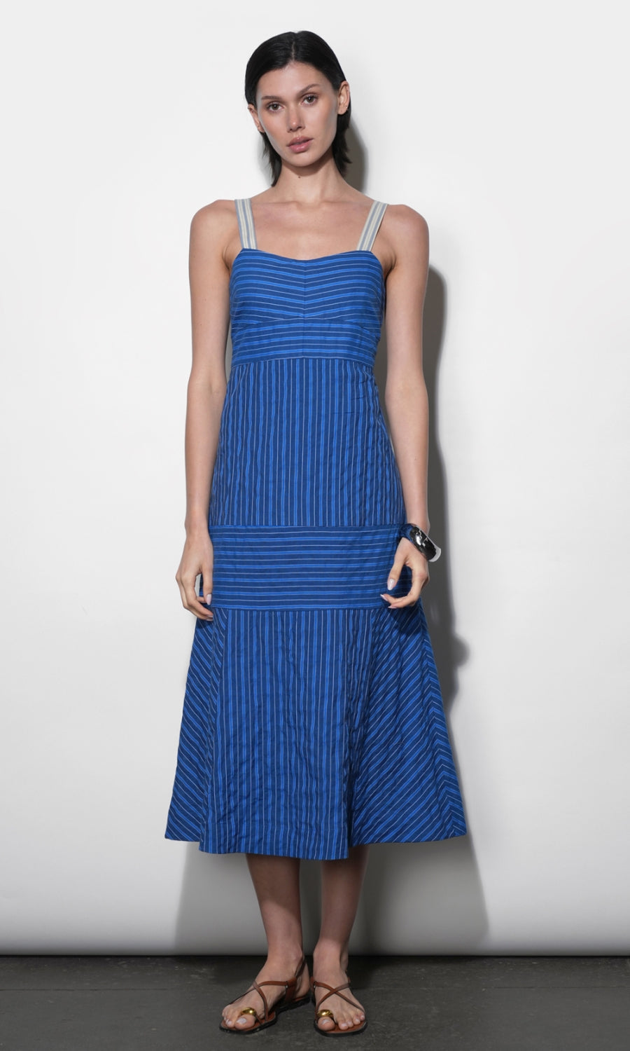 Gail Stripe Work Midi Dress