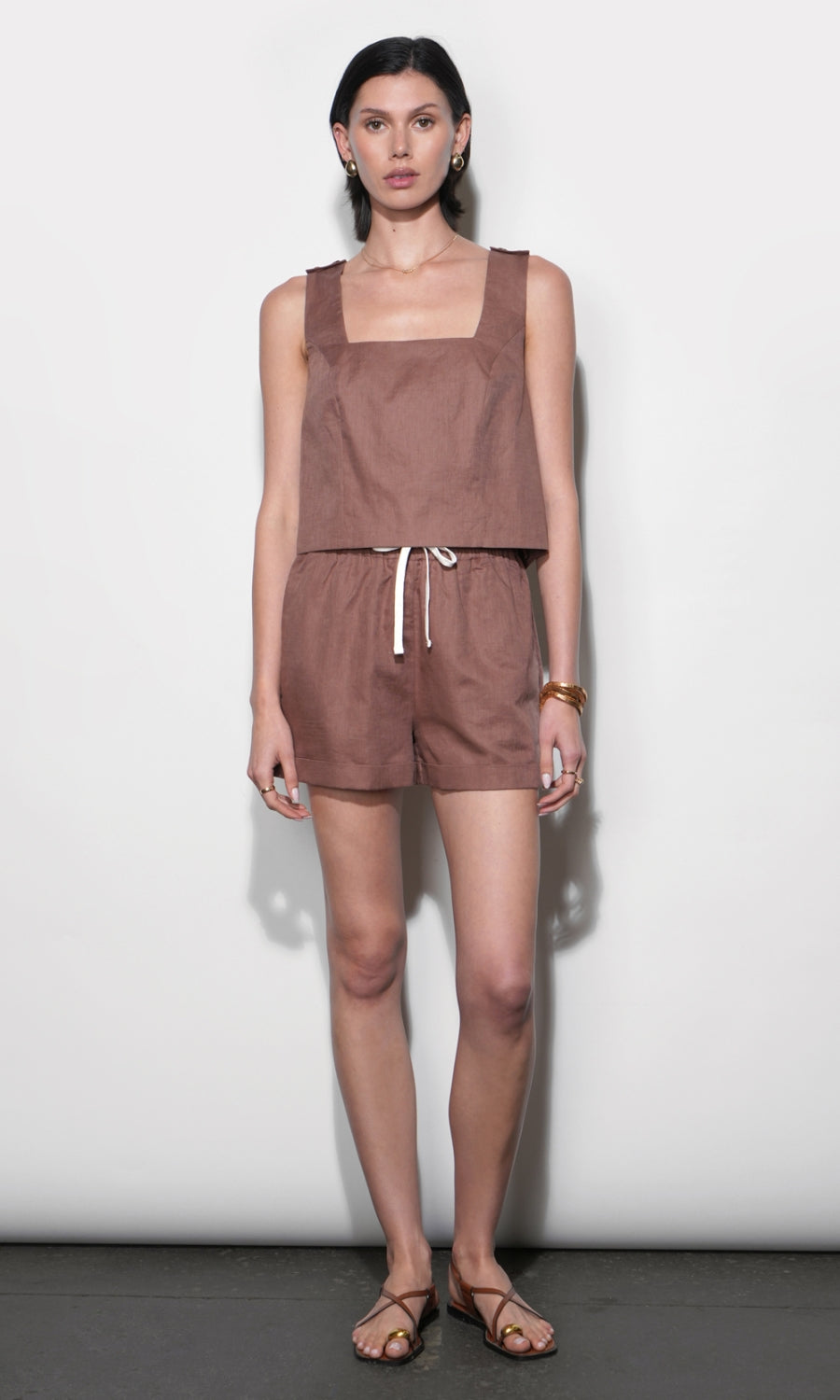 Haley Cuffed Hem Drawstring Shorts