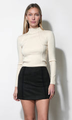 Hazel Faux Suede Mini Skirt With Embroidery