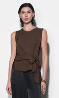Lola Sleeveless Side Tie Blouse
