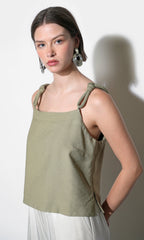Lydia Embroidery Rope Strap Sleeveless Top
