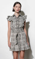 Mabel Belted Plaid Mini Dress