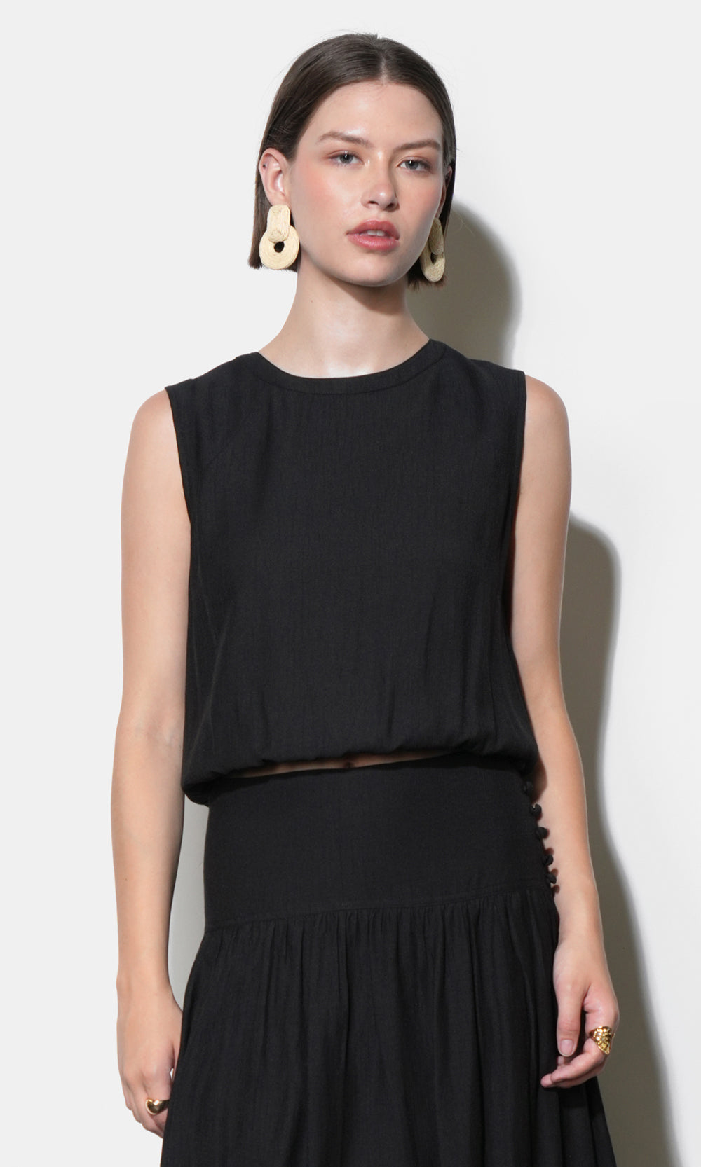 Maya Back Button Up Bubble Top