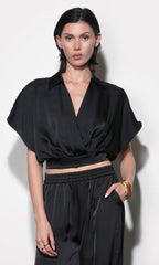 Nisa Dolman Sleeve Black Top