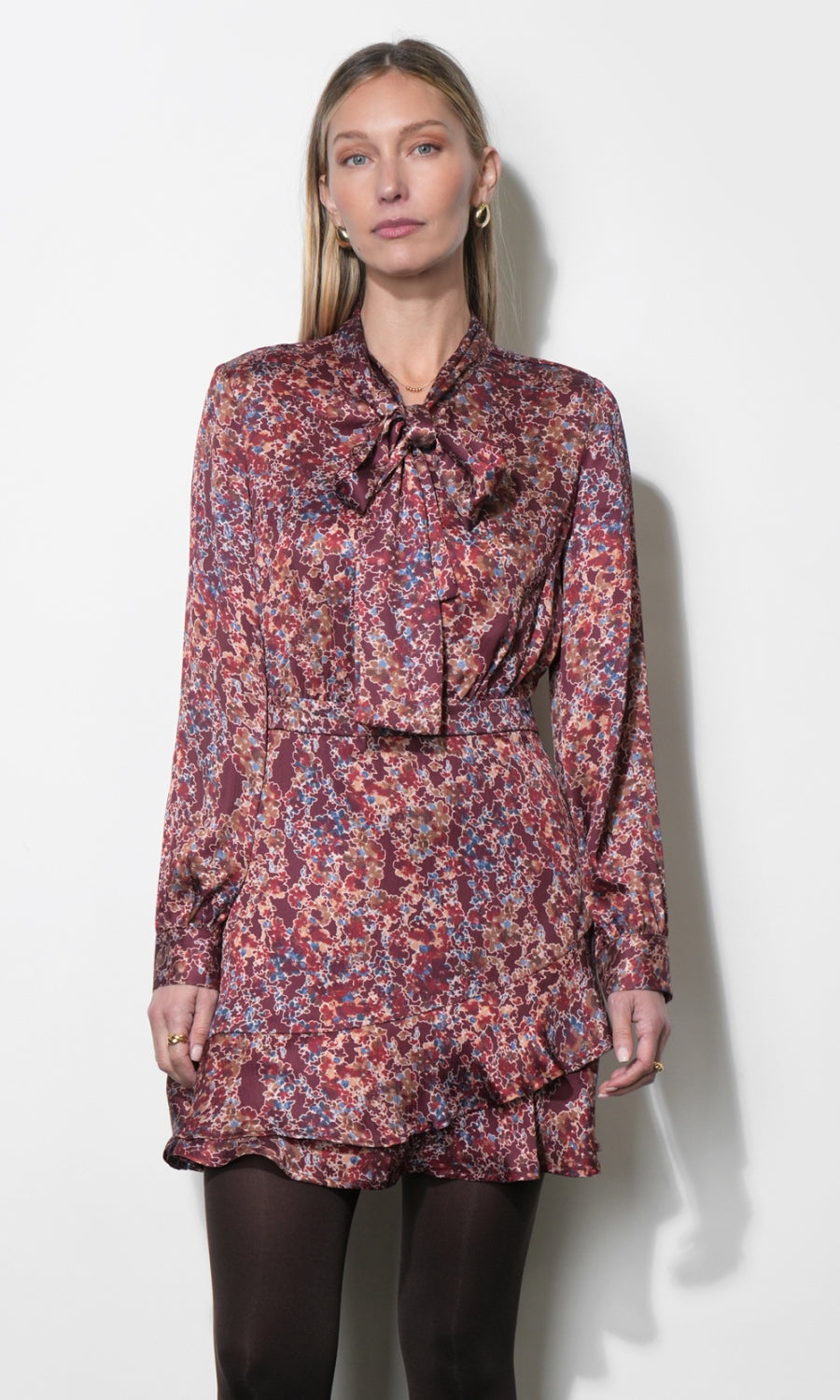Olivia Tie Neck Mini Dress