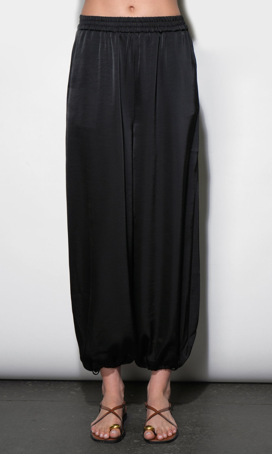 Ophelia Elastic Waist Balloon Black Pants