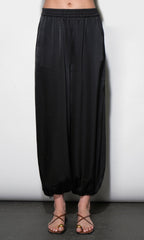 Ophelia Elastic Waist Balloon Black Pants