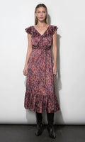 Ophelia Flutter Sleeve Midi Dress