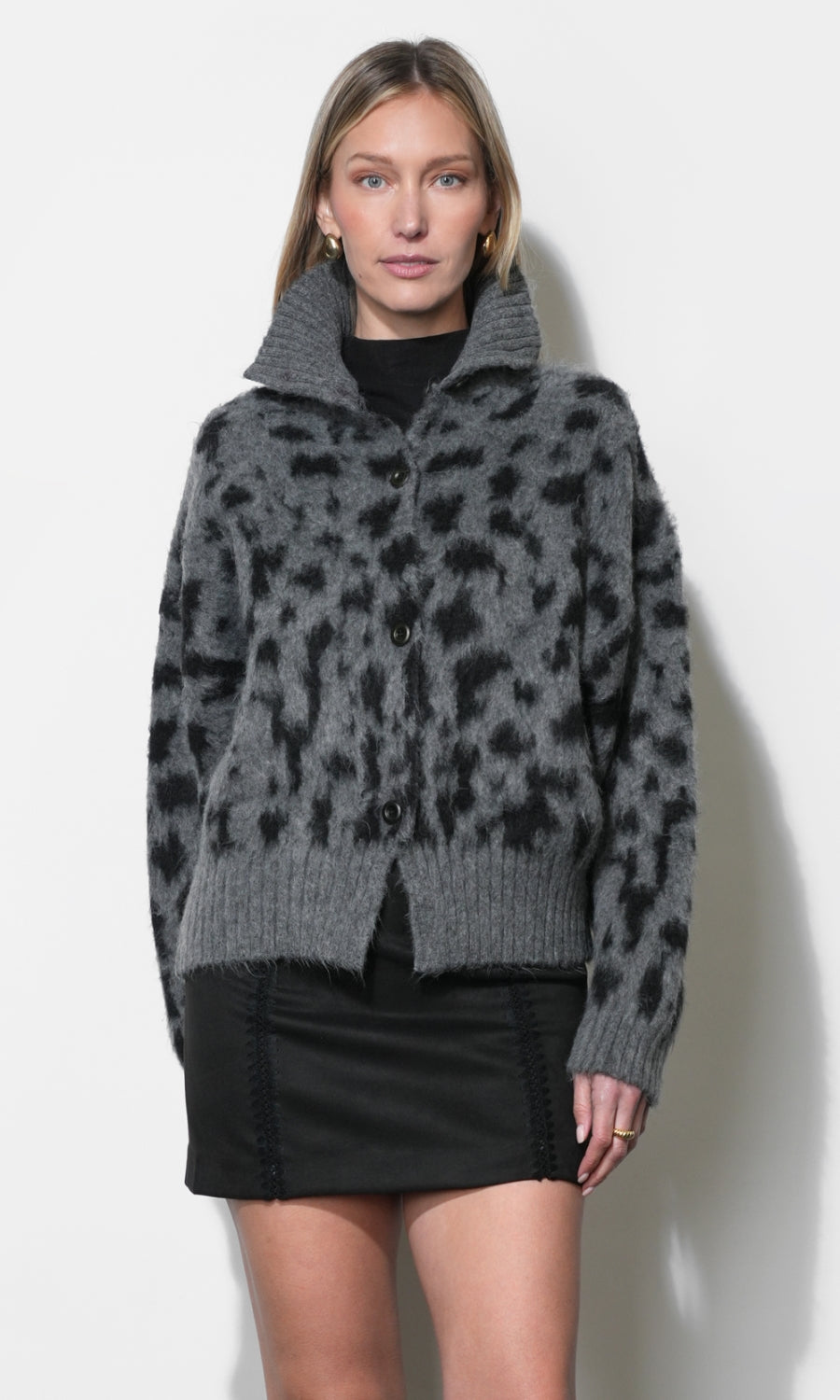 Paloma Ultra Soft Shaggy Funnel Neck Cardigan