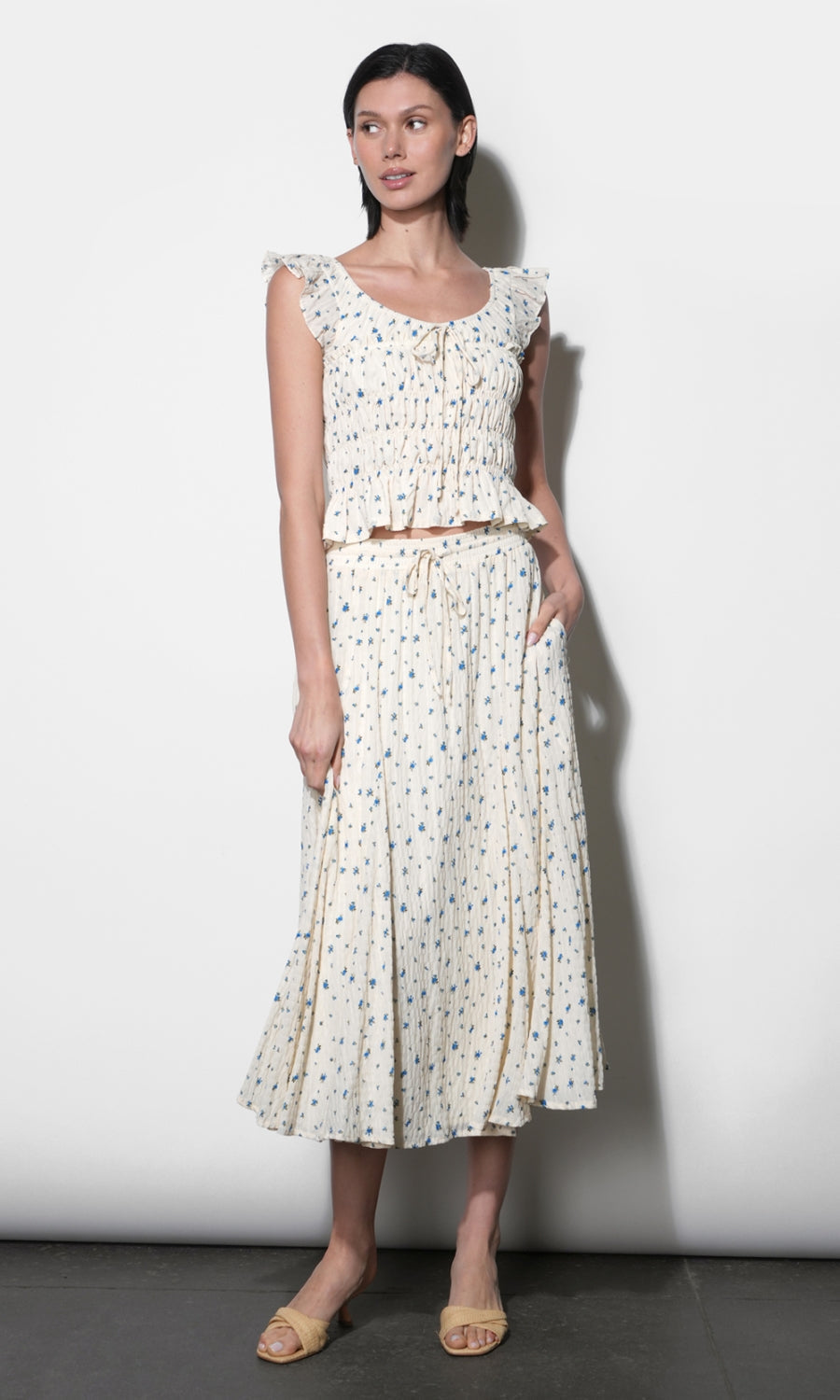Sadue Godet Midi Skirt
