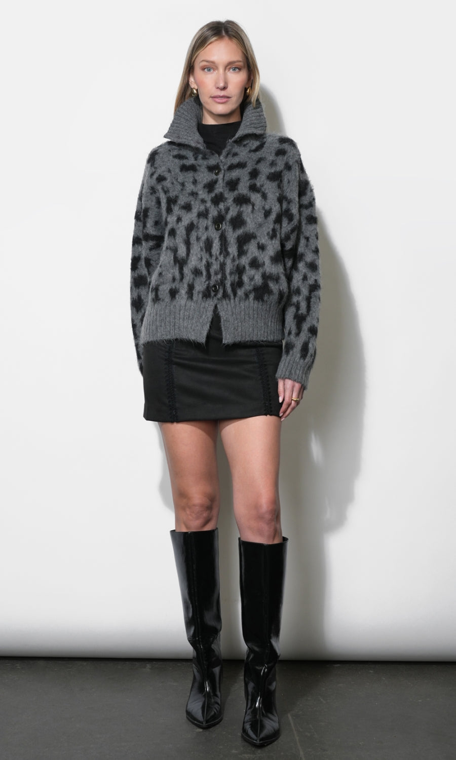 Paloma Ultra Soft Shaggy Funnel Neck Cardigan