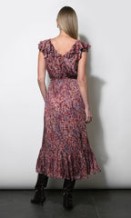 Ophelia Flutter Sleeve Midi Dress