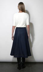 Odette Fuzzy Elbow Sleeve Knit Top