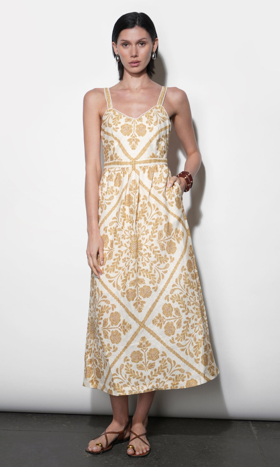 Layla Scarf Print Midi Dress