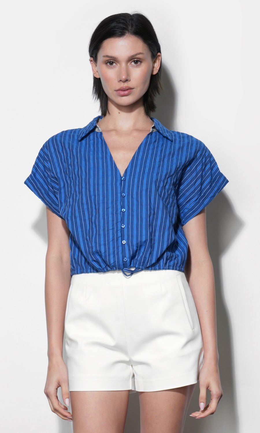 Farah Dolman Cuff Sleeve Tie Front Shirt