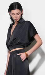 Nisa Dolman Sleeve Black Top