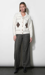 Liv Herringbone Wide Leg Trousers