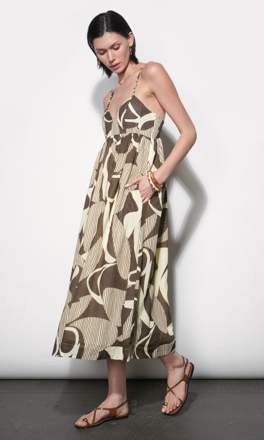 Katherine Boned Bodice Midi Dress