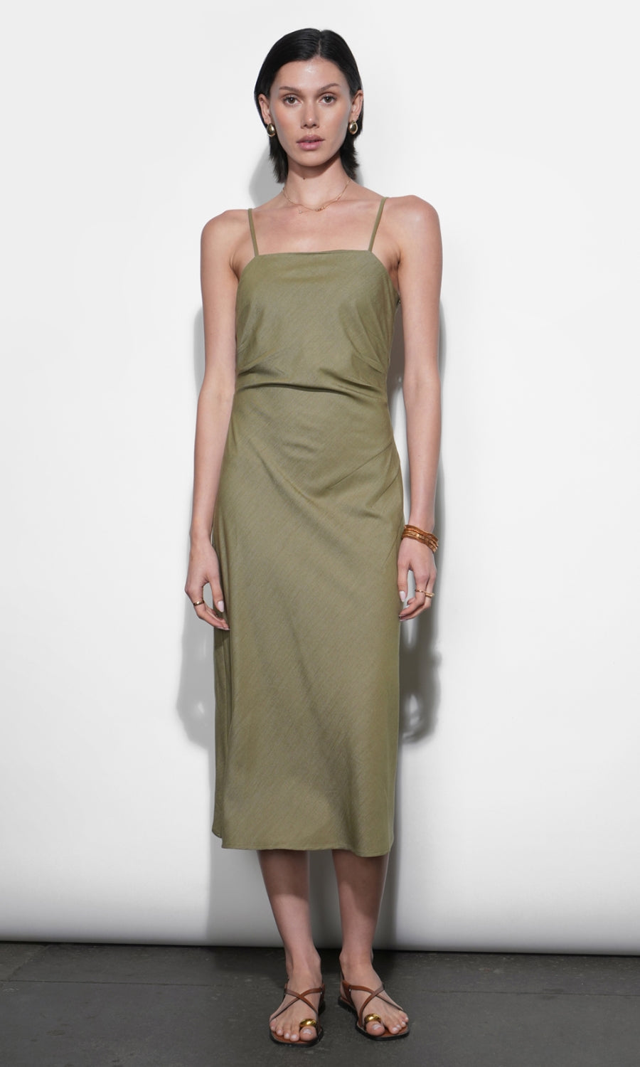 Olivia Cinched Waist Midi Slip Dress