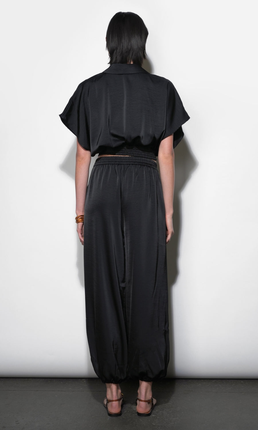 Nisa Dolman Sleeve Black Top