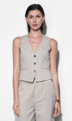 Alice Canvas Stripe Vest