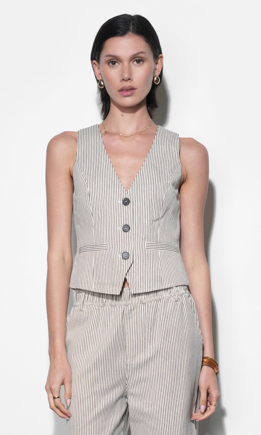 Alice Canvas Stripe Vest