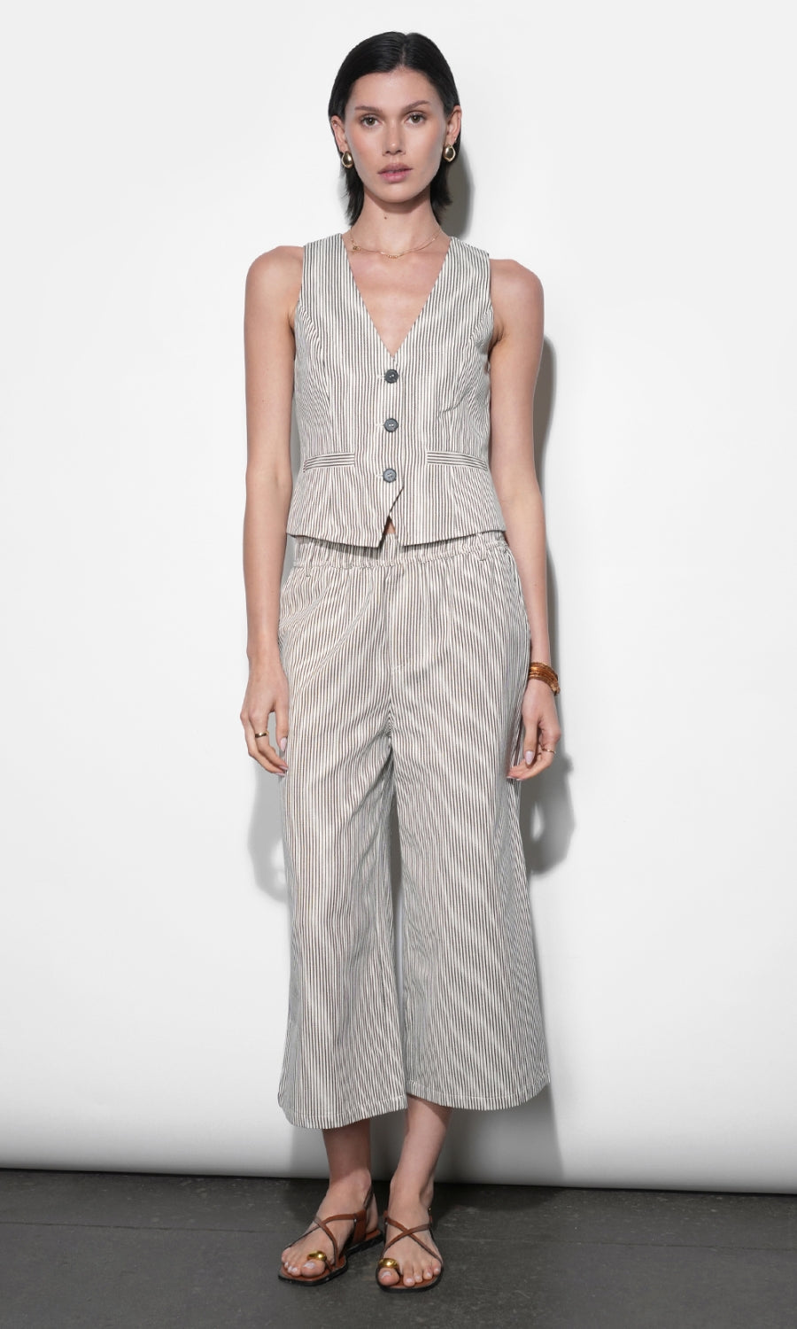 Alice Canvas Stripe Vest